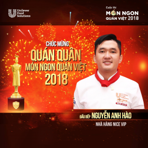 Đầu bếp Nguyễn Quang Hào Quán Quân cuộc thi món ngon quán Việt 2018